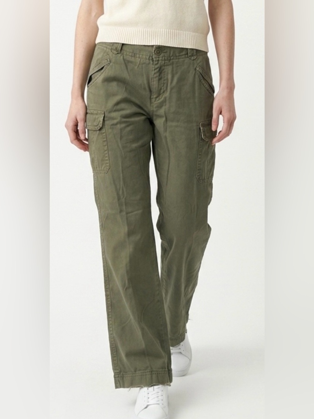 TOMMY HILFIGER Women’s Olive Utility Wide-Leg Cargo Pants
